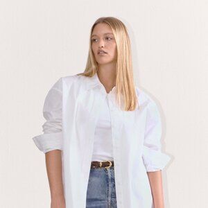 Everlane Women's Supima® Cotton Boyfriend Shirt in White, New, Unworn Size S